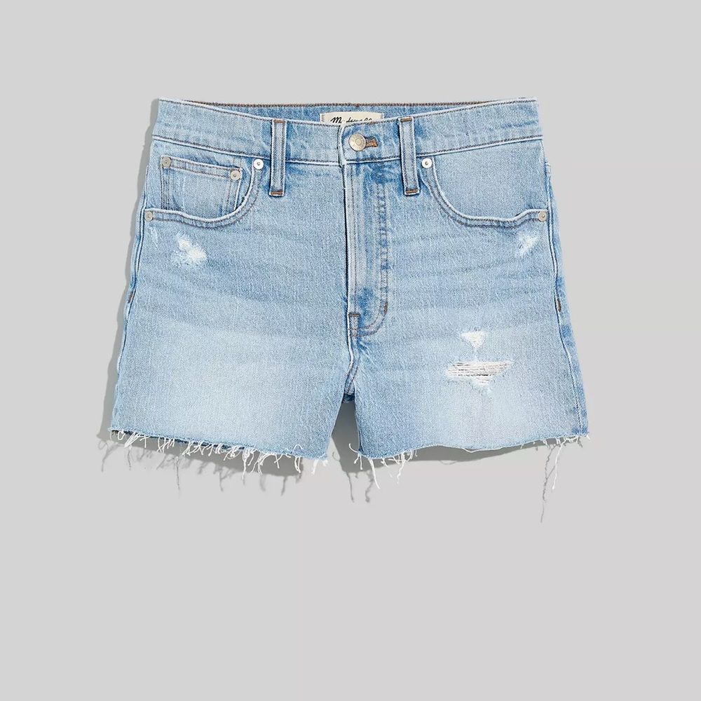 🆕Madewell The Perfect Jean Short in Fiore Wash: Destroyed Edition - Picture 5 of 6